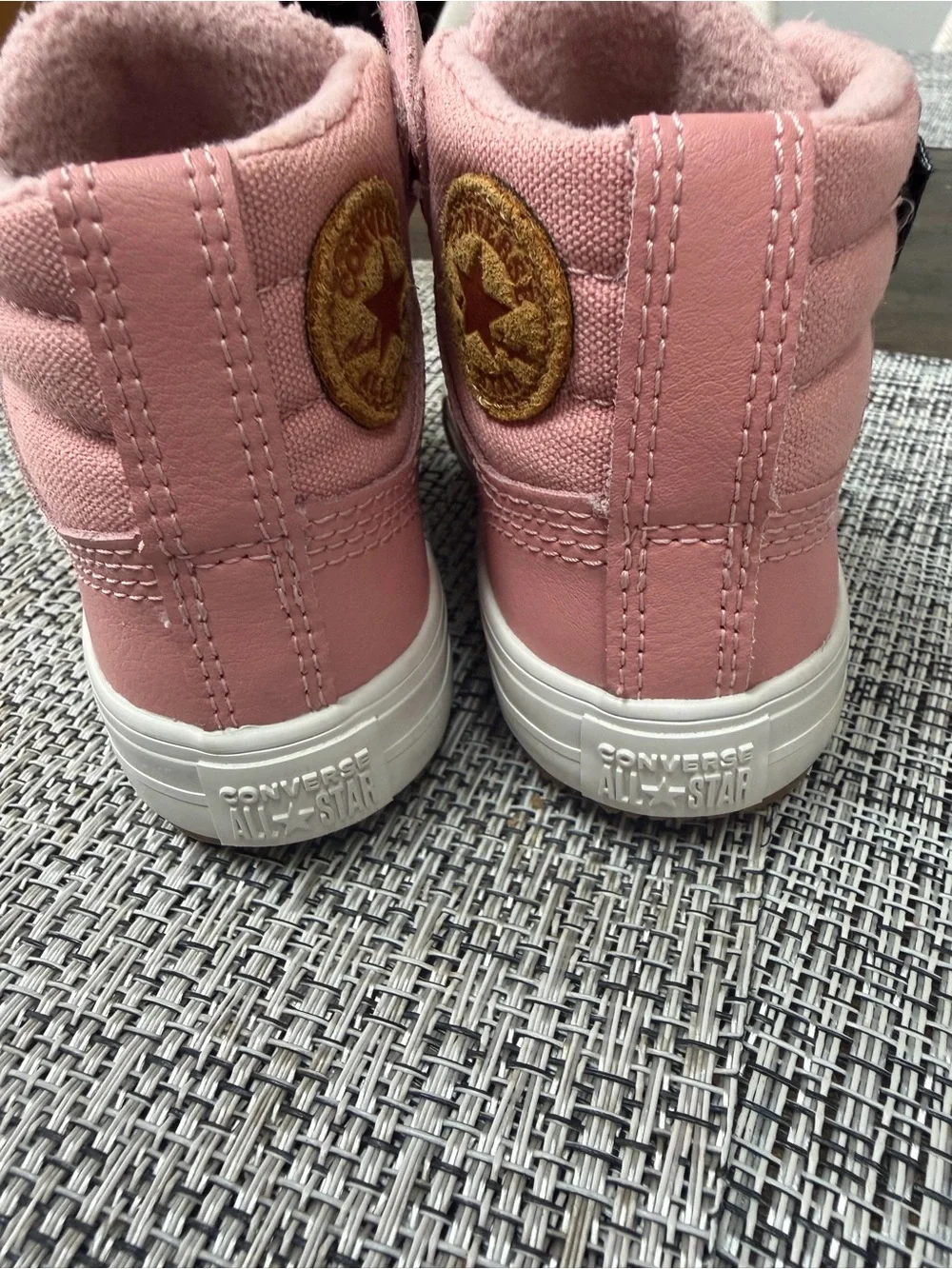 Converse Kids Pink Velcro Rain & Snow Boots